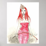 Poster vermelho da ascensão de Phoenix