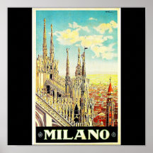 Poster-Vintage Viagem-Milão