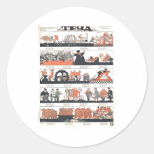 Posters da propaganda de União Soviética da guerra Adesivo Redondo