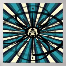 Posters grandes do compasso do gorila do pé