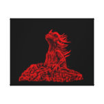 Pouco dragão vermelho impressão em canvas