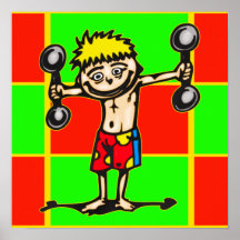 Pouco menino do halterofilismo impressão