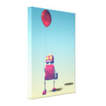 Pouco robô vermelho 3 do aniversário impressão de canvas esticadas