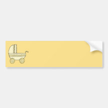 Pram. amarelo do bebê adesivo