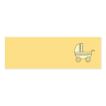 Pram. amarelo do bebê cartao de visita
