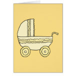 Pram. amarelo do bebê cartoes