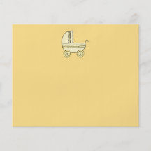 Pram. amarelo do bebê panfletos personalizados