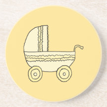 Pram. amarelo do bebê porta copos para bebidas