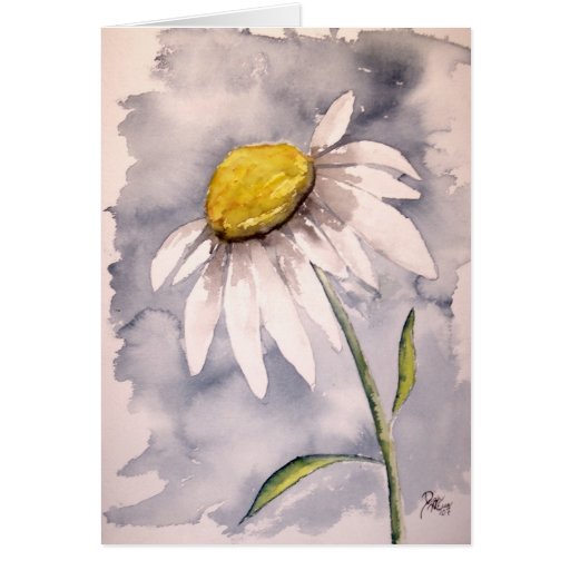 Presente da arte da pintura da flor da margarida cartao