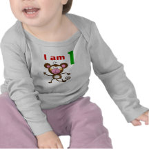 Presente de aniversário do bebê de um ano (macaco  tshirt