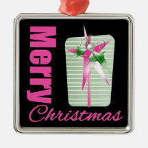 Presente lunático cor-de-rosa do Feliz Natal Enfeites