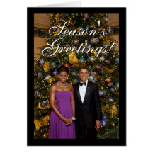 Presidente Barack Obama com os cartões de Natal de