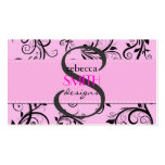 Preto antigo decorativo luxuoso do rosa do damasco cartoes de visita