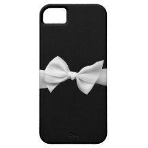 Preto com capas de iphone brancas do arco da fita  iPhone 5 capa