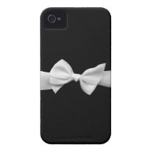 Preto com fita branca iPhone 4 capa