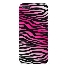 preto cor-de-rosa bonito feminino da zebra do cobr iPhone 5 capas