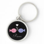 Preto customizável dos peixes bonitos do zodíaco d porta chaves