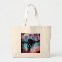 preto da nave espacial bolsa para compras