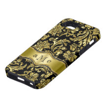 Preto & damascos florais metálicos 2-Customized do Capas iPhone 5