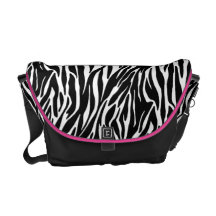 Preto do impressão da zebra bolsa mensageiro