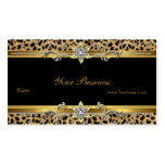 Preto elegante do leopardo do ouro elegante modelos cartao de visita