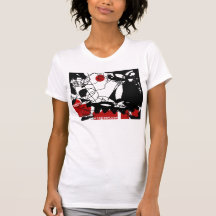 Preto T vermelho da arte de Regia para meninas Camisetas