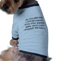 Primeiramente a memória vai roupas para animais de estimação