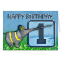 Primeiro aniversario - cartão de aniversário do bo