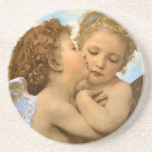 Primeiro beijo por Bouguereau, anjos do Victorian  Porta-copo