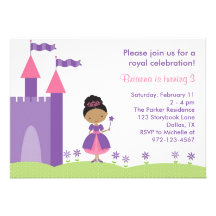 Princesa Aniversário Convite do afro-americano