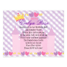 Princesa Castelo Convite Personalizados