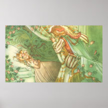 Princesa da Bela Adormecida do vintage, príncipe e Impressão