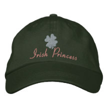 Princesa irlandesa, rosa e verde boné