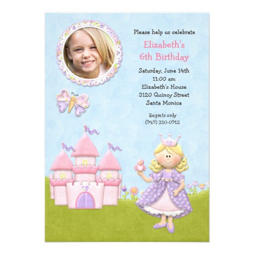 Princesa loura convite de aniversário