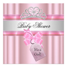 Princesa Preto do rosa da menina do chá de fraldas Convite Personalizados