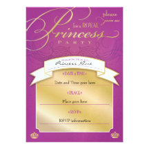 Princesa real Partido - ouro e fúcsia Convite