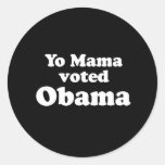 PRO OBAMA: OBAMA DE YO DO MAMA VOTAÇÃO ADESIVOS EM FORMATO REDONDOS