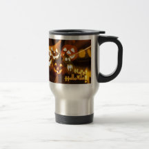 Produtos felizes do Dia das Bruxas! Caneca