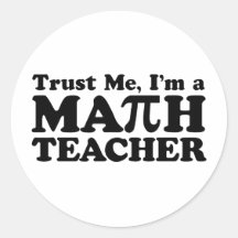 Professor de matemática adesivo em formato redondo