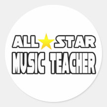 Professor de música de All Star Adesivo Em Formato Redondo