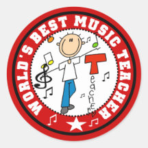 Professor de música do mundo o melhor adesivo em formato redondo