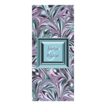 Programa azul do casamento da cerceta da lavanda convite personalizado