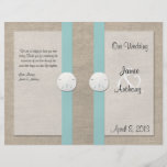 Programa do casamento de praia do dólar de areia - panfletos personalizados