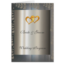 Programa do casamento de prata cartão