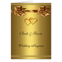 Programa do casamento do ouro cartões