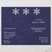 Programa do casamento no inverno do floco de neve  panfleto
