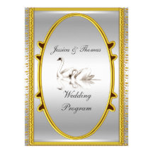 Programa formal do casamento convites personalizado