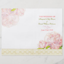 Programas cor-de-rosa do casamento da dobra do Bi  Panfletos Personalizados