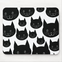 Projeto monocromático do gato mouse pad