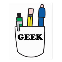 Protetor engraçado do bolso do GEEK Cartoes Postais